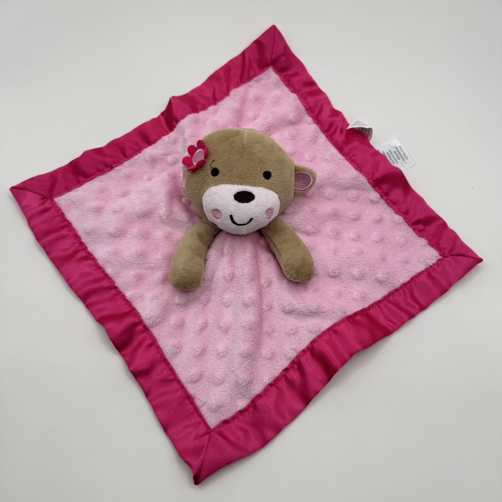 Garanimals Monkey Lovey Baby Plush Animal Toy Satin Security Blanket Pink Tan